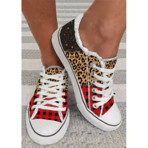 Gadgetorist Women Casual 3D Printing Color Leopard Canvas Shoes