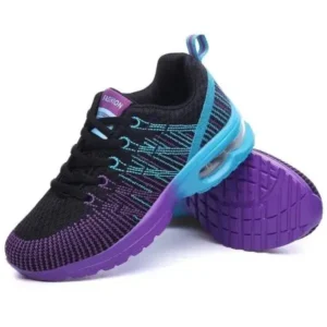 Gadgetorist Women Fashion Casual Lace Up Design Mesh Breathable Air Cushion Shock Absorbing Sneakers