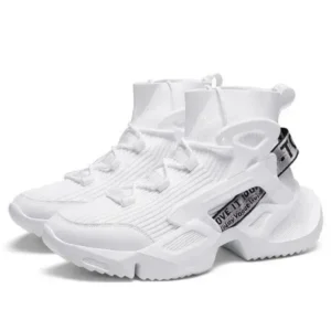 Gadgetorist Men'S Fashion Platform White High Top Sneakers