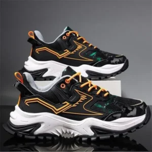 Gadgetorist Men Spring Autumn Fashion Casual Colorblock Mesh Cloth Breathable Rubber Platform Shoes Sneakers