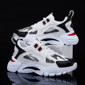 Gadgetorist Men Spring Autumn Fashion Casual Colorblock Mesh Cloth Breathable Lightweight Rubber Platform Shoes Sneakers