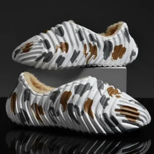 Gadgetorist Men'S Fashion Camouflage Coconut Shape Fleece Warm Plush Shoes