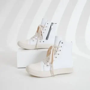 Gadgetorist Women Fashionable Hip Hop White High Top Sneakers